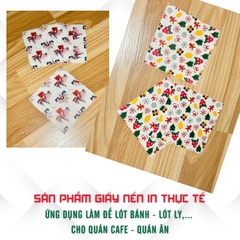 Giấy nến lót-gói size 10x10cm-Bloc 10/100 in logo màu theo mẫu chọn hoặc theo thiết kế