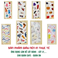 Giấy nến lót-gói size 30x60cm-Bloc 10/100 in logo màu theo mẫu chọn hoặc theo thiết kế