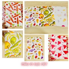 Giấy nến lót-gói size 20x30cm-Bloc 10/100 in logo màu theo mẫu chọn hoặc theo thiết kế