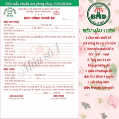 Hợp đồng cho thuê xe 1 liên-Block 6 quyển-chọn mẫu in tên