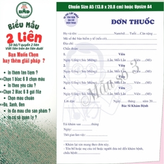Đơn thuốc 2 liên-Bloc 2 (in sẵn) & Bloc 6 (chọn mẫu in tên) hoặc theo thiết kế