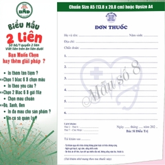 Đơn thuốc 2 liên-Bloc 2 (in sẵn) & Bloc 6 (chọn mẫu in tên) hoặc theo thiết kế