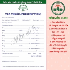 Đơn thuốc 1 liên-Block 6 quyển-chọn mẫu in tên