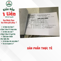 Giấy Giới Thiệu 1 liên-Bloc 2 (in sẵn) & Bloc 6 (chọn mẫu in tên) hoặc theo thiết kế