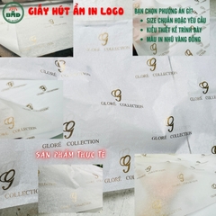 Giấy hút ẩm gói-lót sản phẩm quần áo-giầy dép-túi thời trang chuẩn size 30x70cm in logo (Kiểu quấn vòng)