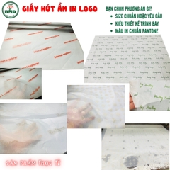 Giấy hút ẩm gói-lót sản phẩm quần áo-giầy dép-túi thời trang chuẩn size 30x70cm in logo (Kiểu quấn vòng)