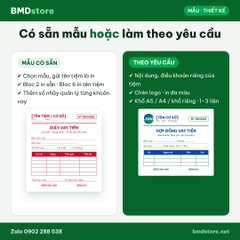 Giấy Vay Tiền, Hợp Đồng Vay Tiền A5 2 Liên Carbonless – In Tên Tiệm, Đánh Số Nhảy | Bloc 2 & Bloc 6 | 7 Mẫu Có Sẵn