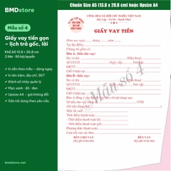 Giấy Vay Tiền, Hợp Đồng Vay Tiền A5 2 Liên Carbonless – In Tên Tiệm, Đánh Số Nhảy | Bloc 2 & Bloc 6 | 7 Mẫu Có Sẵn