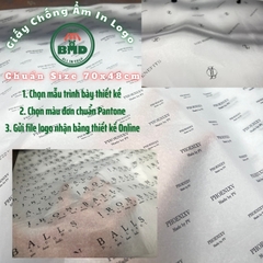 Giấy gói chống ẩm cho quần áo-giầy dép-túi thời trang chuẩn size in logo 48x70cm (Kiểu gói trọn bộ nhỏ)