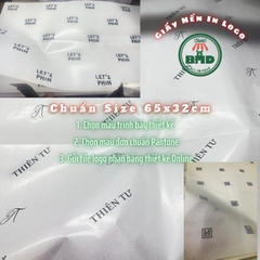 Giấy nến gói cho quần áo-giầy dép-túi thời trang chuẩn size in logo 65x32cm (kiểu quấn vòng)