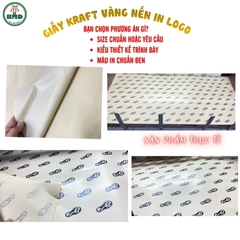 Giấy Kraft vàng nến (hút thấm dầu) gói-lót Thực Phẩm nóng lạnh-Thời Trang-Phụ Kiện-Quà Tặng chuẩn size 65x32cm in logo (kiểu quấn vòng)