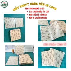 Giấy Kraft vàng nến (hút thấm dầu) gói-lót Thực Phẩm nóng lạnh-Thời Trang-Phụ Kiện-Quà Tặng chuẩn size 65x32cm in logo (kiểu quấn vòng)