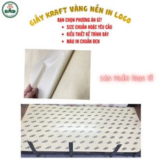 Giấy Kraft vàng nến (hút thấm dầu) gói-lót Thực Phẩm nóng lạnh-Thời Trang-Phụ Kiện-Quà Tặng chuẩn size 65x86cm in logo (kiểu gói cỡ lớn)