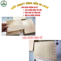 Giấy Kraft vàng nến (hút thấm dầu) gói-lót Thực Phẩm nóng lạnh-Thời Trang-Phụ Kiện-Quà Tặng chuẩn size 65x86cm in logo (kiểu gói cỡ lớn)
