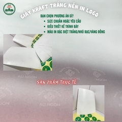Giấy Kraft nến trắng (hút thấm dầu) gói-lót Thực Phẩm nóng lạnh-Thời Trang-Phụ Kiện-Quà Tặng chuẩn size 65x32cm in logo (kiểu quấn vòng)
