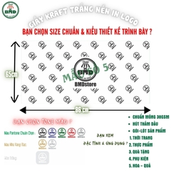 Giấy Kraft nến trắng (hút thấm dầu) gói-lót Thực Phẩm nóng lạnh-Thời Trang-Phụ Kiện-Quà Tặng chuẩn size 65x86cm in logo (kiểu gói cỡ lớn)