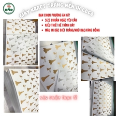 Giấy Kraft nến trắng (hút thấm dầu) gói-lót Thực Phẩm nóng lạnh-Thời Trang-Phụ Kiện-Quà Tặng chuẩn size 65x86cm in logo (kiểu gói cỡ lớn)