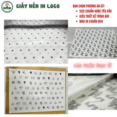 Giấy nến gói-lót sản phẩm quần áo-giầy dép-túi thời trang chuẩn size 65x32cm in logo (kiểu quấn vòng)
