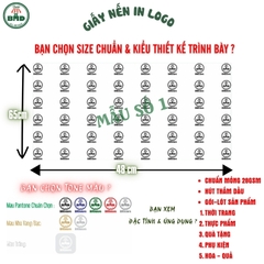 Giấy nến gói-lót sản phẩm quần áo-giầy dép-túi thời trang chuẩn size 65x48cm in logo (kiểu gói cỡ vừa)