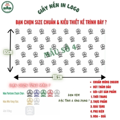 Giấy nến gói-lót sản phẩm quần áo-giầy dép-túi thời trang chuẩn size 65x86cm in logo (kiểu gói cỡ lớn)