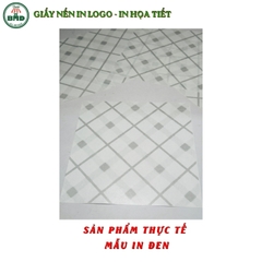 Giấy nến(hút dầu)gói-lót Bánh Chiên-Chuối chiên in logo,chuẩn>28gsm(20x20cm)-Bloc 100(đen 3h)/3k/6k