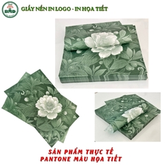 Giấy nến(hút dầu)gói-lót Bánh Chiên-Chuối chiên in logo,chuẩn>28gsm(20x20cm)-Bloc 100(đen 3h)/3k/6k