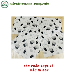 Giấy nến(hút dầu)gói-lót Khoai Tây,Gà Rán in logo,chuẩn>28gsm(22x22cm)-Bloc 100(đen 3h)/2000/4000