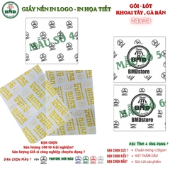 Giấy nến(hút dầu)gói-lót Khoai Tây,Gà Rán in logo,chuẩn>28gsm(24x24cm)-Bloc 100(đen 3h)/2k/4k