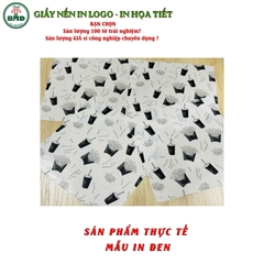 Giấy nến(hút dầu)gói-lót Khoai Tây,Gà Rán in logo,chuẩn>28gsm(24x24cm)-Bloc 100(đen 3h)/2k/4k