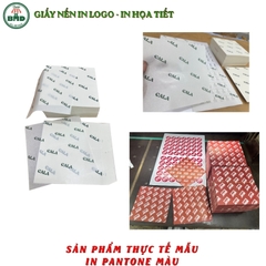 Giấy nến(hút dầu)gói-lót Khoai Tây,Gà Rán in logo,chuẩn>28gsm(25x25cm)-Bloc 100(đen 3h)/1000/2000