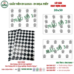 Giấy nến làm Khay-Lót Bàn in logo mỏng >28gsm,chuẩn 20x30cm-Bloc 100(đen 3h)/1500/3k