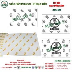 Giấy nến làm Khay-Lót Bàn in logo mỏng >28gsm,chuẩn 20x30cm-Bloc 100(đen 3h)/1500/3k