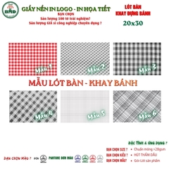 Giấy nến làm Khay-Lót Bàn in logo mỏng >28gsm,chuẩn 20x30cm-Bloc 100(đen 3h)/1500/3k