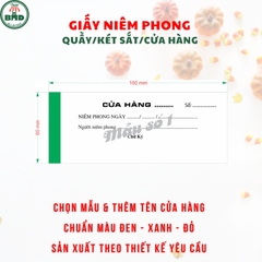 Giấy niêm phong quầy/tiệm/cửa hàng chọn mẫu & in tên hoặc in theo thiết kế-bloc chọn 500/1k/2k/5k/10k/20k/50k