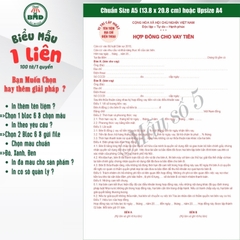 Giấy vay tiền 1 liên-Bloc 2 (in sẵn) & Bloc 6 (chọn mẫu in tên) hoặc theo thiết kế