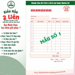 Hoá đơn bán hàng 2 liên-Bloc 2 (in sẵn) & Bloc 6 (chọn mẫu in tên) hoặc theo thiết kế
