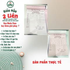 Hoá đơn bán hàng 2 liên-Bloc 2 (in sẵn) & Bloc 6 (chọn mẫu in tên) hoặc theo thiết kế