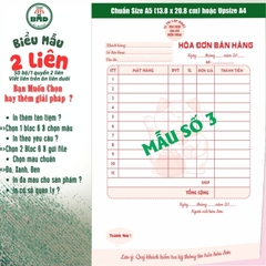 Hoá đơn bán hàng 2 liên-Bloc 2 (in sẵn) & Bloc 6 (chọn mẫu in tên) hoặc theo thiết kế