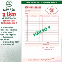Hoá đơn bán hàng 2 liên-Bloc 2 (in sẵn) & Bloc 6 (chọn mẫu in tên) hoặc theo thiết kế