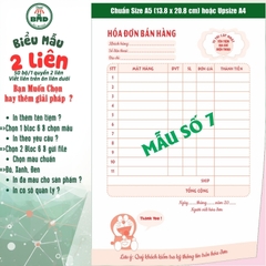 Hoá đơn bán hàng 2 liên-Bloc 2 (in sẵn) & Bloc 6 (chọn mẫu in tên) hoặc theo thiết kế