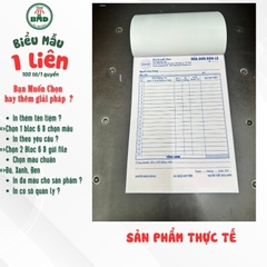 Hoá đơn bán lẻ 1 liên-Bloc 2 (in sẵn) & Bloc 6 (chọn mẫu in tên) hoặc theo thiết kế