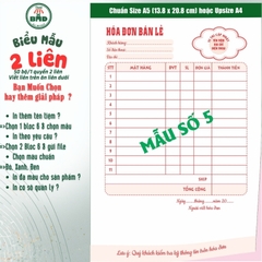 Hoá đơn bán lẻ 2 liên-Bloc 2 (in sẵn) & Bloc 6 (chọn mẫu in tên) hoặc theo thiết kế