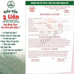 Hợp đồng cầm đồ 2 liên-Bloc 2 (in sẵn) & Bloc 6 (chọn mẫu in tên) hoặc theo thiết kế