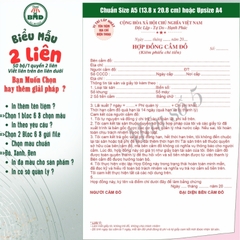 Hợp đồng cầm đồ 2 liên-Bloc 2 (in sẵn) & Bloc 6 (chọn mẫu in tên) hoặc theo thiết kế