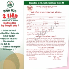 Hợp đồng cầm đồ 2 liên-Bloc 2 (in sẵn) & Bloc 6 (chọn mẫu in tên) hoặc theo thiết kế