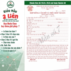 Hợp đồng cầm đồ 2 liên-Bloc 2 (in sẵn) & Bloc 6 (chọn mẫu in tên) hoặc theo thiết kế