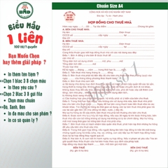 Hợp đồng cho thuê Nhà/Căn Hộ/Mặt Bằng/Phòng Trọ 1 liên(A4)-Bloc 1(in sẵn) & Bloc 3(chọn mẫu in tên) hoặc theo thiết kế