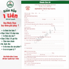 Hợp đồng cho thuê Nhà/Căn Hộ/Mặt Bằng/Phòng Trọ 1 liên(A4)-Bloc 1(in sẵn) & Bloc 3(chọn mẫu in tên) hoặc theo thiết kế