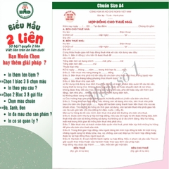 Hợp đồng cho thuê Nhà/Căn Hộ/Mặt Bằng/Phòng Trọ 2 liên(A4)-Bloc 1(in sẵn) & Bloc 3(chọn mẫu in tên) hoặc theo thiết kế