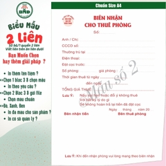 Hợp đồng cho thuê Nhà/Căn Hộ/Mặt Bằng/Phòng Trọ 2 liên(A4)-Bloc 1(in sẵn) & Bloc 3(chọn mẫu in tên) hoặc theo thiết kế
